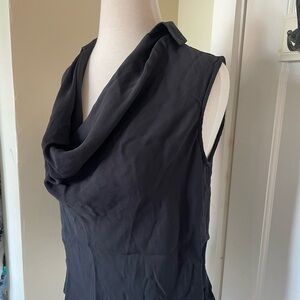 Sleeveless Black Cowl Neck Women's Top